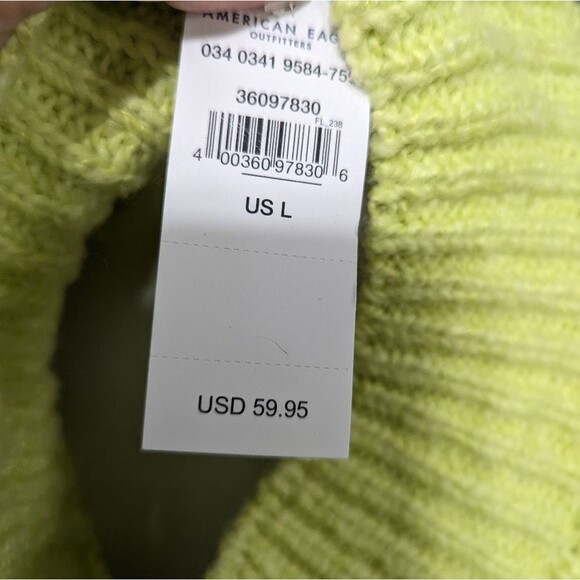 NWT American Eagle  Cable Knit Mock Kneck Chunky Sweat Size L - Picture 3 of 7